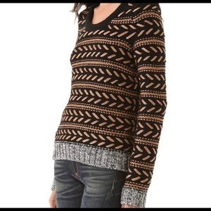 Rag & Bone Black and Gold Wool Sweater XS